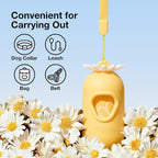 VETRESKA Dog Poop Bag Dispenser with Daisy Scented Waste Bags, 105 Counts | Leak Proof and Extra Thick Pet Waste Bags for Dog Walking and Cat Litter