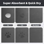 PADOOR Pet Feeding Mat-Absorbent Dog Mat for Food and Water Bowl-No Stains Easy Clean Dog Food Mat-Quick Dry Water Dispenser-Puppy Supplies Accessories