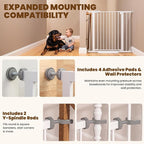 Mumeasy 36" Extra Tall Dog Gate,29.7"-40.5" Baby Gate for Stairs & Doorways | Pressure Mounted Toddler & Pet Safety Gate, Double Lock, Auto Close Walk Thru Door for Kitchen, House, Indoor, Outdoor, White
