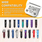 Size 40 Detachable Pet Grooming Clipper Blade with Ceramic Cutter, 0.25mm 1/100 Inch Cut Length, Silver, Compatible with Andis, Oster A5, Wahl KM10, 3 Pack