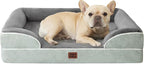 EHEYCIGA Orthopedic Small Dog Bed, Waterproof Memory Foam Washable Pet Beds | Non-Slip Bottom and Egg-Crate Foam Medium Pet Couch Bed with Washable Removable Cover, Greyish Green