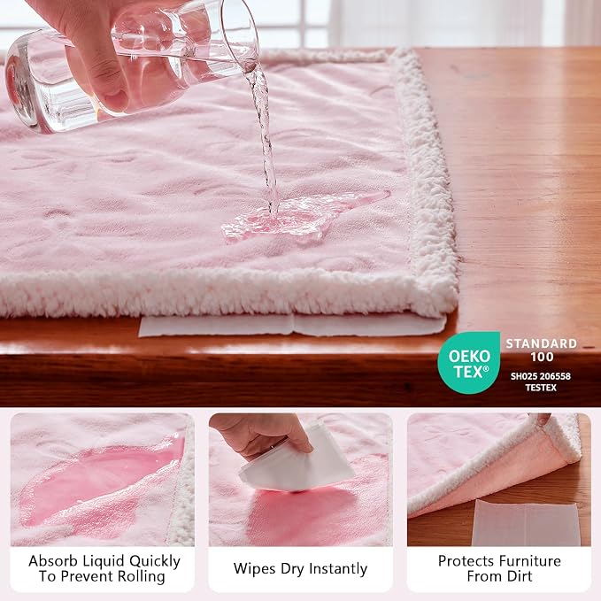 1 Pack 3 Dog Blankets for Small Dogs - 3 pcs Waterproof Dog Blanket Washable - Soft Sherpa Fleece Puppy Blanket for Kitten Doggy, Warm Cat Blankets for Indoor Cats, 16"X23", Pink Bows