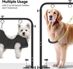 Dog Grooming Arm for Table, 42" H, 27-39" W with Hammock & 2 No-Sit Loops | Adujustable, Heavy Duty, Portable Pet Grooming Station with clamp for Nail Trimming, Cats & Dogs at Home