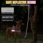 SlowTon No Pull Dog Harness - Heavy Duty Dog Harness and Leash Set for Medium Large Dogs, Reflective Tactical Harness with Soft Padded and Front Clip for Easy Walk and Training (Pink, M)