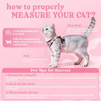 rabbitgoo Cat Harness and Leash Set, Escape Proof Vest, Pink | Soft Breathable Mesh, Easy Adjustable Fit, Snap Buckles, Sturdy Clip, Reflective Strips, for Average Cats Walks, S