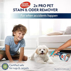 Simple Solution Extreme Stain & Odor Remover, Pee Cleaner, 32oz (Pack of 2) | Dog Stain & Odor Remover, Pet Urine Enzyme Cleaner, Dog Urine Carpet Cleaner, Pet Odor Eliminator, Carpet Stain Remover