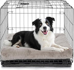 POMIU 2-Pack Washable Dog Bed, Deluxe Plush Crate Beds with Anti-Slip, Machine Washable Kennel Pad Sleeping Mat for Large, Medium and Small Dogs (2 Pack x Grey, 35.0" L x 23.0" W x 3.0" Th)
