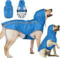 Blue Dog Raincoat with Reflective Strip Hoodie, Waterproof Poncho，M | Reflective Safety Trim, Waterproof & Breathable, Adjustable Hood, Leash-Friendly Access Hole, Easy On & Off Design
