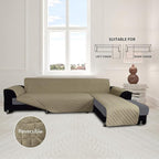 Easy-Going Reversible L-Shape Sectional Couch Cover, Large, Beige/Beige | Soft Sofa Slipcover For Dogs, Fits Left/Right Chaise Lounge Protector, Water Resistant Mat For Living Room