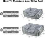 JOEJOY Rectangle Dog Bed for Large Medium Small Dogs - Washable Orthopedic Sofa Bed, Soft Breathable Puppy & Pet Cuddler, Durable Calming Dog Bed with Anti-Slip Bottom, Multiple Sizes, Grey