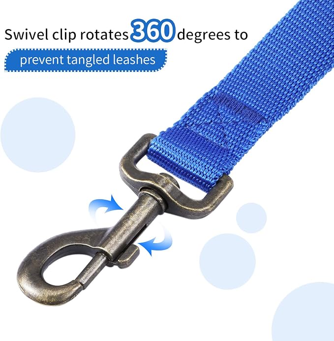HIKISS Long Dog Leash Obedience Recall Training Agility Lead with Thickening Material for Large Dog - 15ft 20ft 30ft 50ft 100ft Training Leash(Blue 30ft)