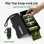 URSPET Dog Poop Bag Dispenser with 4 Rolls, Wall Mount Pet Waste Holder | Stick-On or Screw-On, Viewing Window, Easy Bag Pull, Flip-Top Refill, 60 Bags Included, Indoor and Outdoor Use