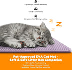 Cat Litter Mat 35"x24",Double Layer EVA Litterbox Mat Purple | Extra Large Honeycomb, Waterproof & non-slip, Odor-free, easy clean, washable durable floor protector,scatter control