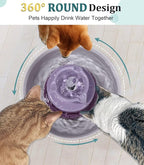 Ceramic Cat Water Fountain, Pet Ceramic Water Fountain, 2.1 L Drinking Fountains Bowl for Cats and Dogs with Replacement Filters and Foam(Purple)