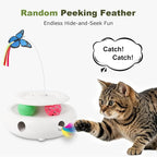 Cat Toys for Indoor Cats, 3-in-1 Interactive Cat Toy Automatic Kitten Toys with Fluttering Butterfly, Ambush Feather and Track Balls, Smart Sensor Wake-Up,USB Powered, Exercise & Boredom Relief