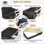 JOEJOY Dog Car Seat for Large Medium Sized Dogs Under 55 lbs, Dog Booster Seat for 2 Small Dogs with Detachable Washable Cover, Memory Foam Pet Car Seat with 2 Safety Belts and Storage Pockets