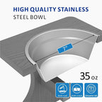 Raised Dog Bowl Stand for Medium Sized Breed, Feeding Station with 35 oz 2 Stainless Steel Bowls & Licking Plate,Dog Food Bowl Gray