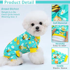 XPUDAC 4 Pieces Dog Pajamas for Small Dogs Boy Girl Soft Stretchy Pjs Onesies Puppy Clothes for Dog Cat Pet Outfits, XS