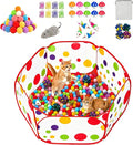 Cat Ball Pit with 227 Pcs Interactive Cat Toys, Enrichment Toys for Bored Indoor Cats Self Play, Include Pom Pom Balls Jingle and Crinkle Balls, Springs and Mice Toy for Kitten Fun and Exercise