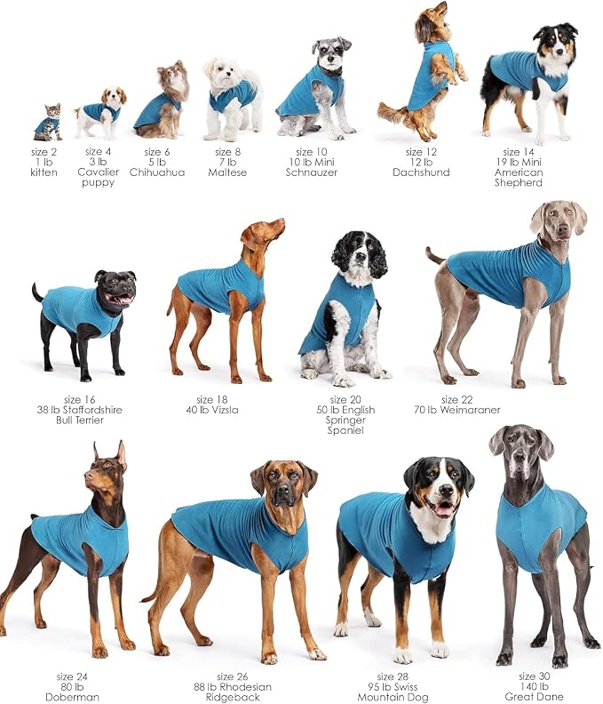 Goldpaw Stretch Fleece Dog Sweater - with Spandex for 4-Way Stretch - Soft, Comfortable Dog Coat - Machine Washable - Made in the USA - Marine Blue - Size 26