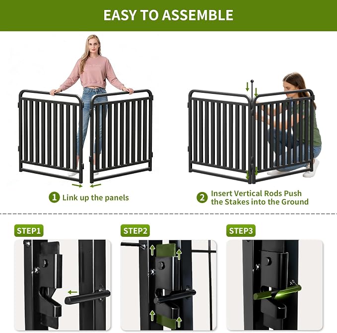 Heavy Duty Tube Dog Playpens,Dog playpen Outdoor for Large Dogs,Puppy Play Pen for Indoors,40" H 8 Panels