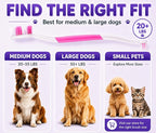 Dog Toothbrush, Dual-Head, for Medium-Large Dogs,Pink | Soft Bristles for Gentle Cleaning, 60° Curved Bristles for Better Coverage, Comfortable for Sensitive Gums