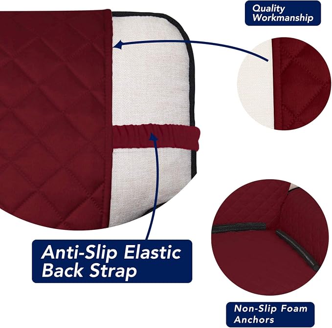 PureFit Reversible Quilted Couch Covers for Dogs Oversized Sofa Cover 78” | Red/Ivory, Water Resistant Couch Protector, Washable Pet Couch Cover with Non Slip and Elastic Straps For Kids