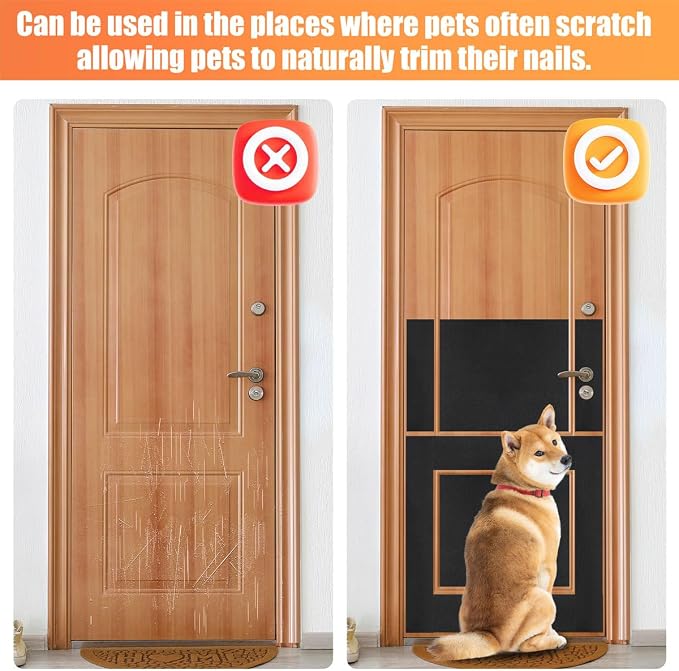 Pet Nail Self Adhesive Replacement Emery Paper, 10in*13ft, Black | Fits Most Dog Scratch Pad DIY on the Places Where Pets Like to Scratch Alternatives to Cat and Dog Nail Clippers