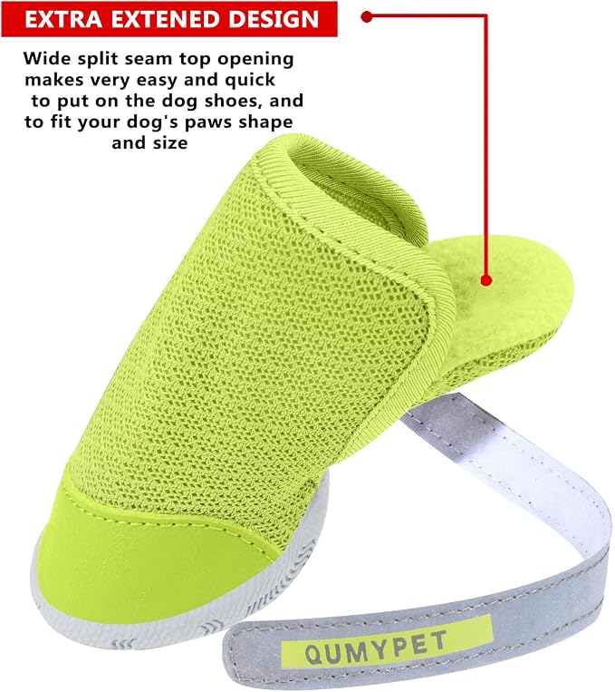 QUMY Dog Shoes for Small Dogs Hot Pavement Puppy Dog Boots & Paw Protectors | Small Medium Dog Summer Shoes, Soft Anti-Slip Rubber Sole, Mesh Breathable Dog Booties for Hardfloors, Walking Running