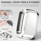 Stainless Steel Sifting Litter Box with Lid | 3-Second Cleanup, No Scooping Needed ,Premium Stainless Steel, Odor & Non-Stick,High-Density Sifting, Saves 30% Litter