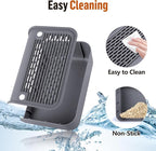 Cat Step for Litter Box, Litter Box Ramp with Filter Function, Dark Grey | Cat Litter Box Step for Kitten & Elderly Cats, Washable Double Layer Litter Catcher, Non-Slip Litter Catcher, Easy to Clean