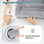 Cat Sill Window Perch - 100% Natural Pine Frame, Soft Plush Fleece, Tool-Free Adjustment, Supports 50 lbs (Large-Grey)