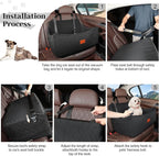 Wooaidagg Dog Car Seat for Medium & Large Dogs Up to 55lbs, Memory Foam Cushion, Washable Cover, Safety Straps & Non-Slip Bottom(Black,Large)