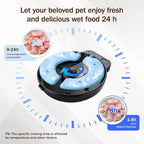 Automatic Wet Food Cat Feeder, Auto Refrigerated Wet Foods Feeder for Cats Dogs 4 Meal Timed Fresh Foods Dispenser with 2 Ice Packs Small Pet Feeders for Kitty Puppy Automatic Cat Dog Food Bowl Black