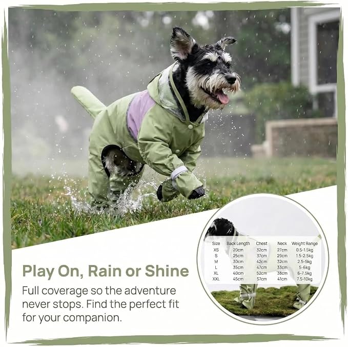 Dog Rain Boots, Waterproof Dog Rain Shoes for All Weather, Anti Dirt Pants with Shoes, Adjustable Suspender Pants for Outdoor Walking & Paw Protectors（M）