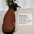 KYEESE Dog Sweater Turtleneck Thick Knit Pullover for Cold Weather | Stretchy Fit, Lightweight & Warm, Cozy Knit Comfort, Classic Plaid Design, Gentle on Sensitive Skin, Comfortable Daily Wear