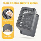 Litter Box Step, Cat Ramp Step Catcher with Filter Function, Grey | Litter Box Ramp for Kittens & Old Cats, Washable, Anti-Tracking, Non-Slip Litter Catcher, Easy to Clean