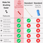 Pet Toothbrush for Dogs, Cats with Soft Bristles - Easy Teeth Cleaning & Dental Care, Non Slip Dual Head Dog Toothbrush for Medium & Large Pets, Toothpaste Not Included, Pack of 1 Red