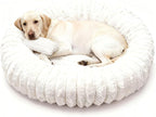 Donut Dog Bed for Large Dogs - Pet Bed with Removable Cover, Self-Heating Winter Pet Beds for Medium & Big Dogs, Egg Tart Design (L) Dog beds Medium Sized Dog self Warming