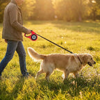 16 ft Retractable Dog Leash for Extra Large Dogs up to 130 lbs,Tangle-Free Nylon Tape,Red Dan24 XL