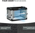 ZOMISIA 36 Inch Collapsible Dog Crate for Large Dogs - Portable Dog Travel Crate Soft Sided with Breathable Mesh Windows, Foldable Dog Kennel for Indoor and Outdoor, Grey