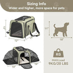 Petsfit Large Double Expandable Cat Carrier for Large Cats and Small Dogs | 19 x 12 x 12 in; dual-side expansion for large cats and small dogs, with anti-sag frame and locking zippers; up to 18 lb.