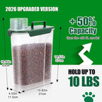 TBMax 10 Lbs Cat Dog Food Storage Container, 2026 Upgraded Large Pouring Container for Pet Food Storage, Bird Seed Dispenser, Portable Travel Kibble Holder -Dark Green