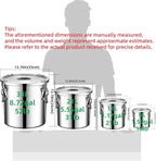 304 stainless steel food storage containers with lids lock clips airtight container large airtight for rice flour sugar grain coffee bean storage containers Kitchen jar (3.17gal/12L)