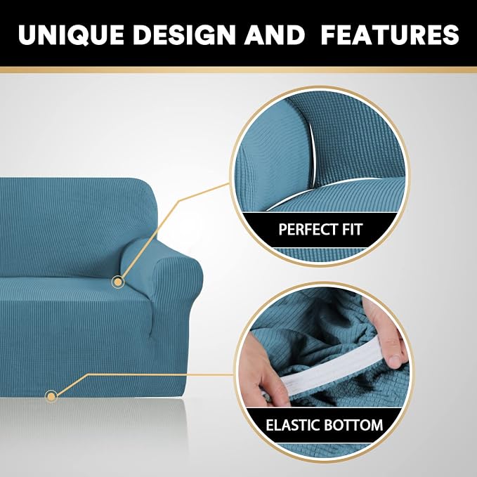 Couch Covers for 3 Cushion Couch Sofa Pet Friendly Extra Large Couch Cover for Oversized Sofa Washable Furniture Protector Fitted Sofa Slipcovers Stay in Place(XL Sofa, Storm Blue)
