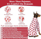 Dog Pajamas Lightweight Dog Onesies Soft Stretchy Tiny Outfit Clothes for Small Medium Large Puppy Pjs Clothes Doggie Cat Pet Boys Girls Outfit (X-Large (30-40lb, Red Heart)