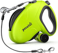 Pecute 32ft Retractable Dog Leash with Poo Bag Holder, Chew Proof Dog Leash with 360° Tangle-Free Extended, Anti-Slip Handle & Quick Brake Button, Suitable for Dogs Up to 66lbs in Weight