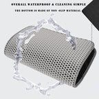 HCY&WLD Cat Litter Mat, Double Layer Cat Litter Box Mat (45x26 Inch, Khaki) | Waterproof Urine-Proof Non-Slip Litter Trapping Mat, Soft on Kitty Paws, Scratch-Resistant, Scatter Control, Easy to Clean