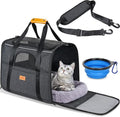 Morpilot Cat Carrier Soft Sided Cat Carrier for Cats and Puppy Pet Carrier with Safety Zippers Foldable Bowl