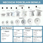 Necoichi Ceramic Elevated Cat Food Bowl (Fuji, Regular Flat)